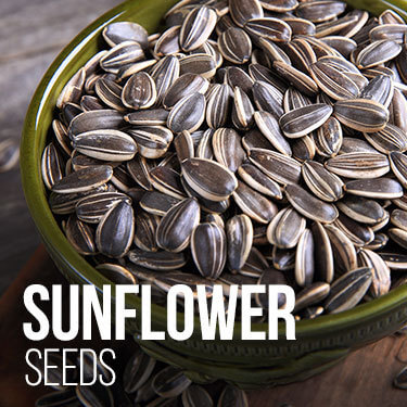 A bowl of sunflower seeds in their shells