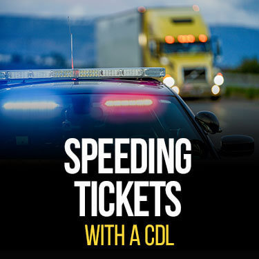speeding tickets with a cdl cop car